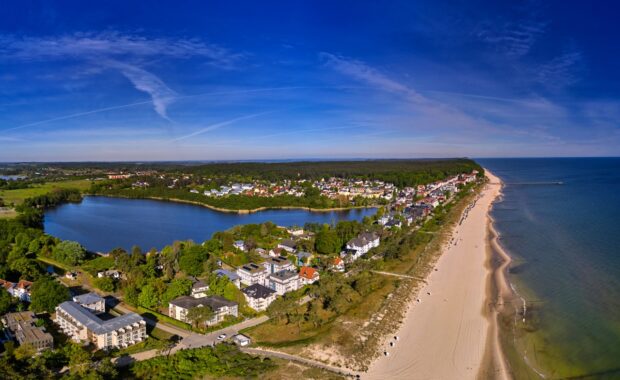 Drohnenansicht von Bansin auf der Insel Usedom